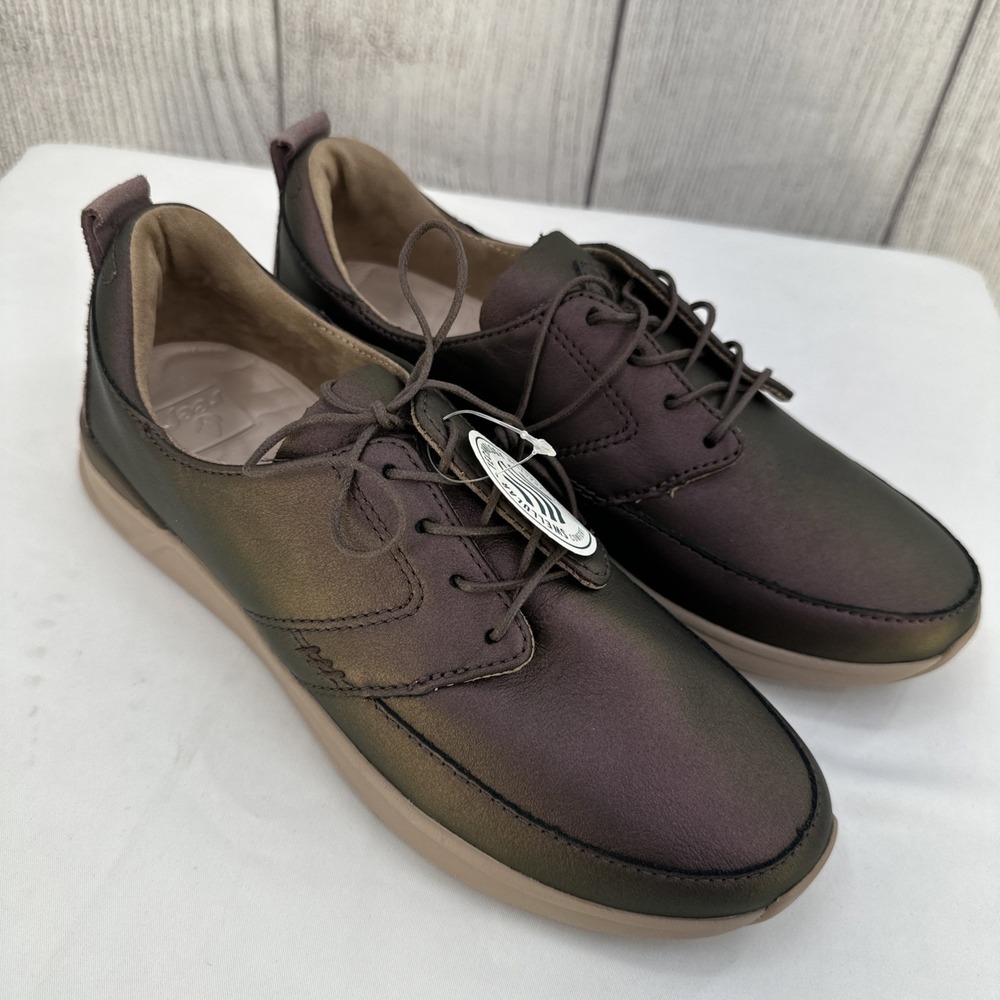 Reef Rover Low LE Sneakers Womens 8 Burgundy Leather Casual Lace-Up Loafer